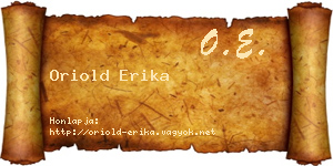 Oriold Erika névjegykártya